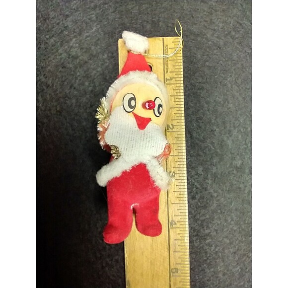 Vintage Santa Elf Flocked MCM Chenelle "Berry Nose" Ornament - Picture 8 of 10